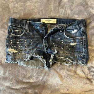 Abercrombie & Fitch Studded Jean Shorts